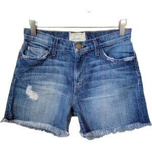 Current/Elliot The Vintage Straight Cut Off Civilian Denim Jean Shorts